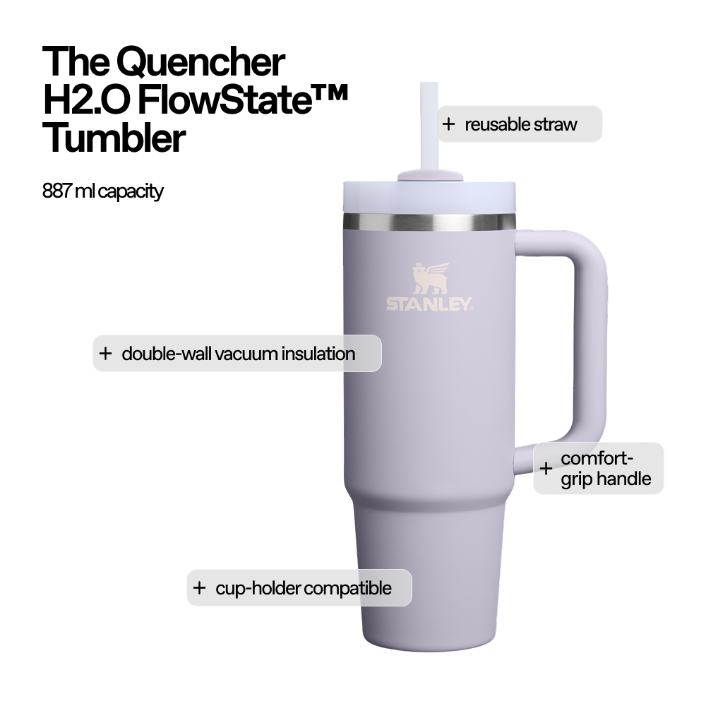 The Quencher H2.O FlowState™ Tumbler | 887 ML | PURPLE DUST