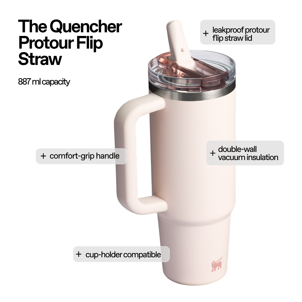 The Quencher Protour Flip Straw | 887 ML | ROSE QUARTZ