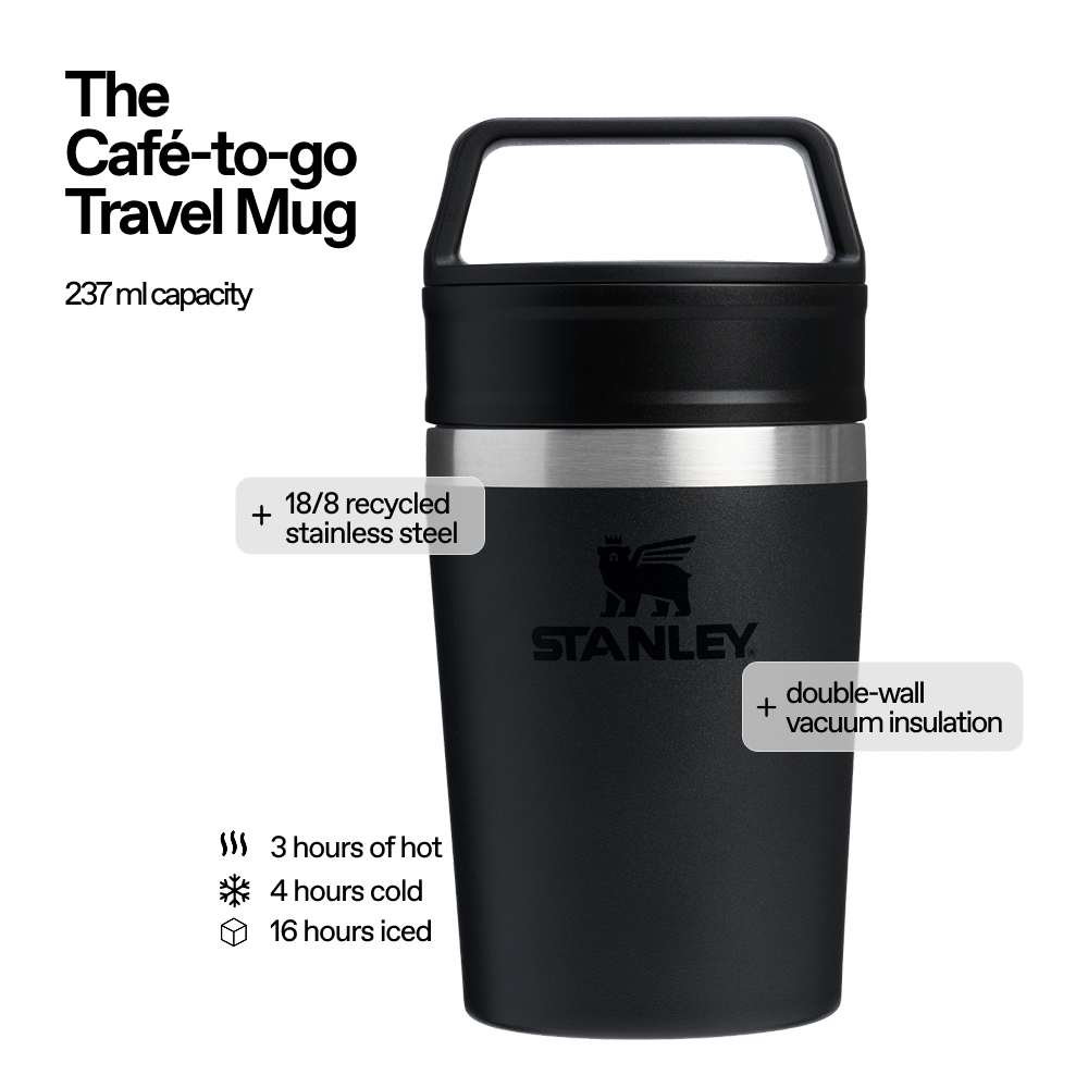 The Café-to-go Travel Mug | 237 ML  | BLACK 2.0