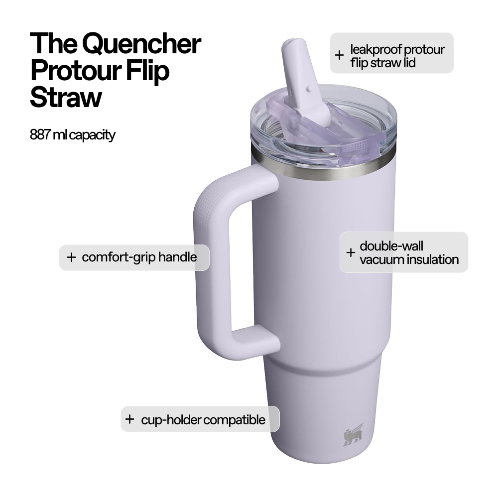 The Quencher Protour Flip Straw | 887 ML | PURPLE DUST