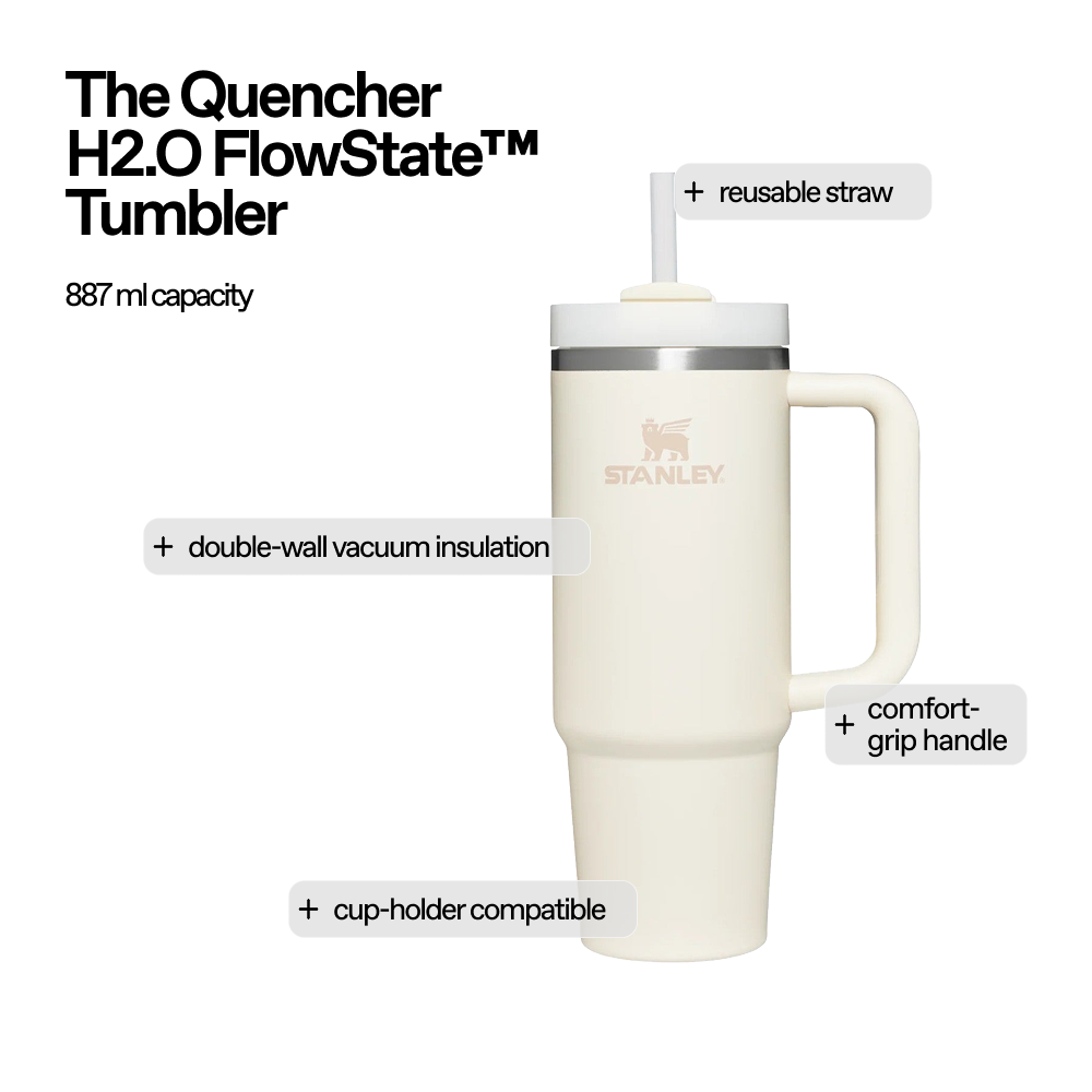 The Quencher H2.O FlowState™ Tumbler | 887 ML | CREAM 2.0