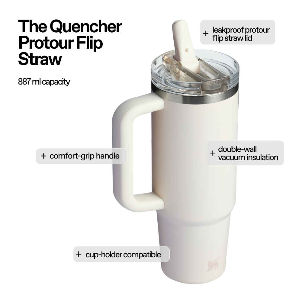 The Quencher Protour Flip Straw | 887 ML | CREAM