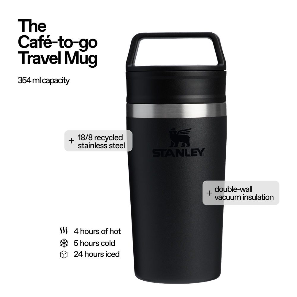 The Café-to-go Travel Mug | 354 ML | BLACK 2.0