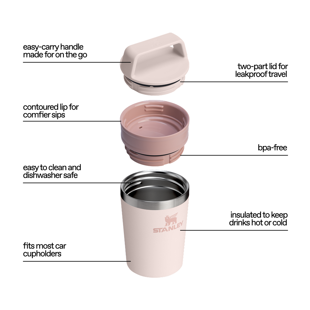 The Café-to-go Travel Mug | 237 ML | ROSE QUARTZ