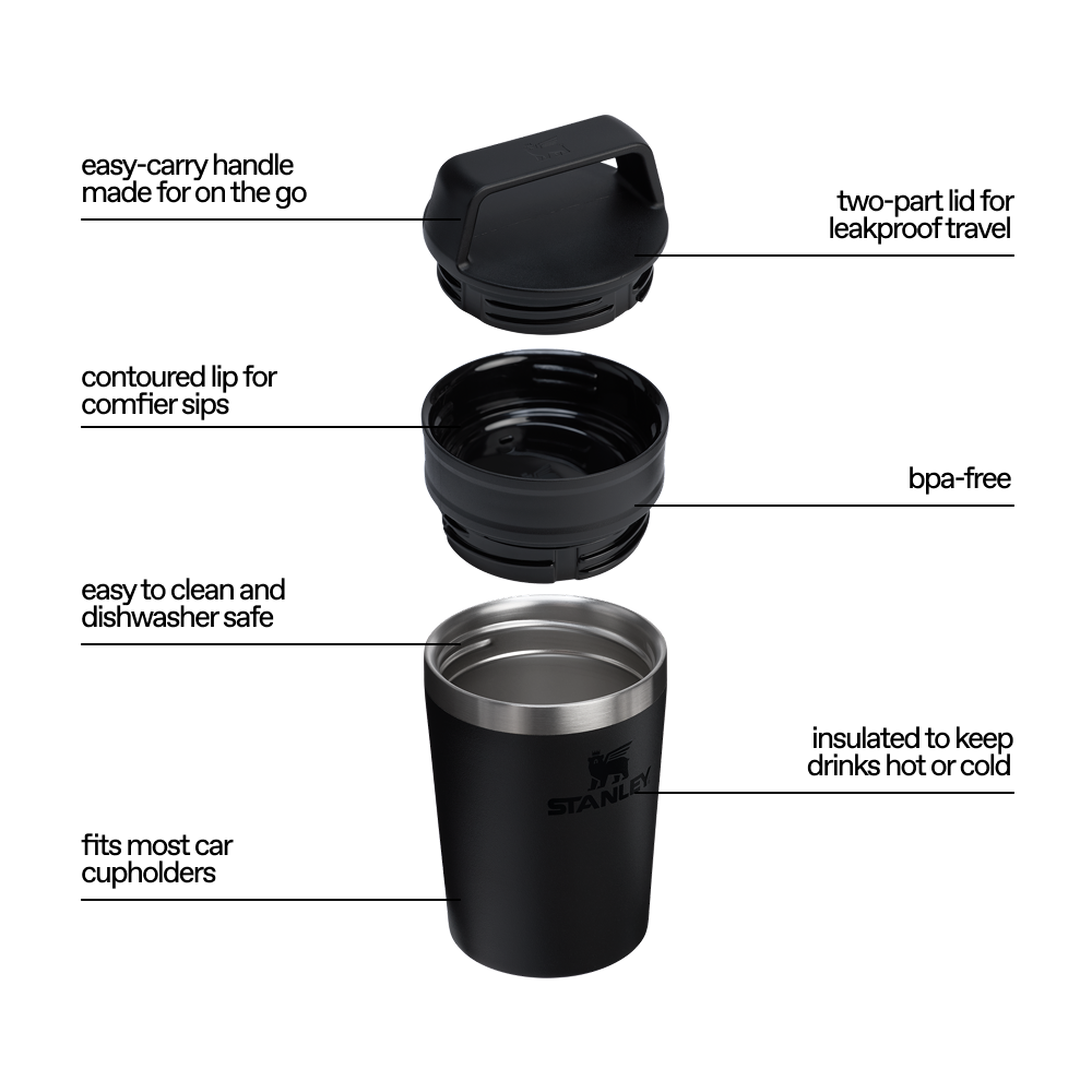 The Café-to-go Travel Mug | 237 ML  | BLACK 2.0