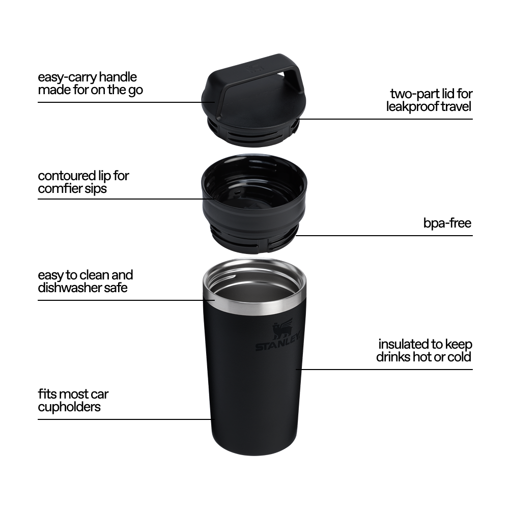 The Café-to-go Travel Mug | 354 ML | BLACK 2.0