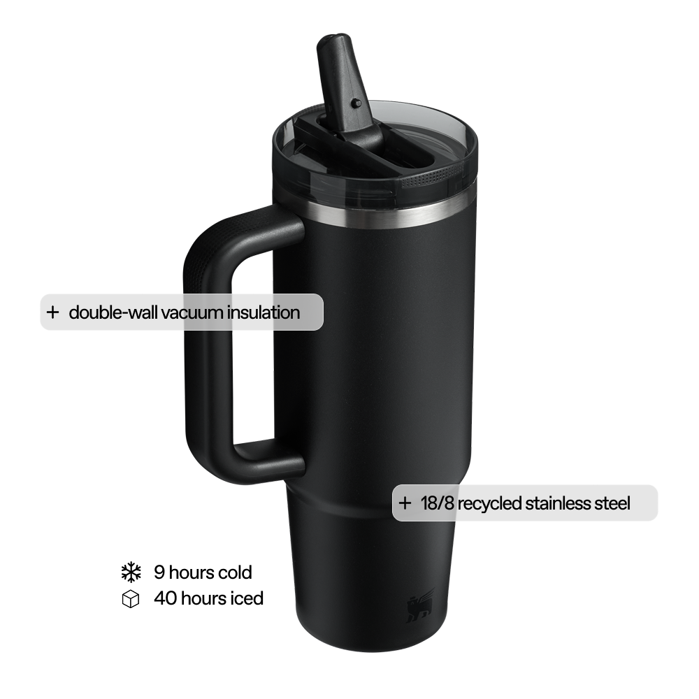 The Quencher Protour Flip Straw | 887 ML | BLACK 2.0
