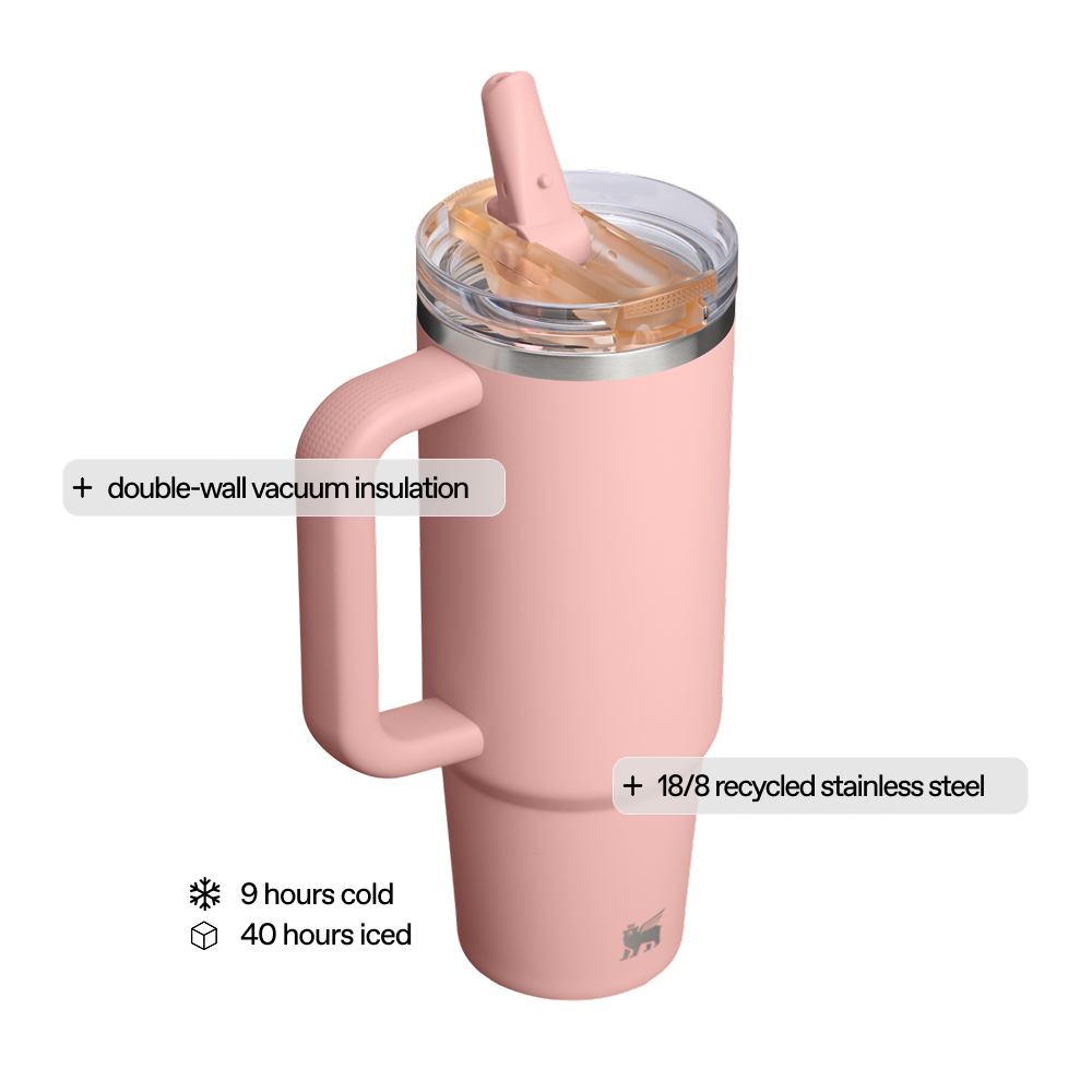 The Quencher Protour Flip Straw | 887 ML | PEACH ROSE